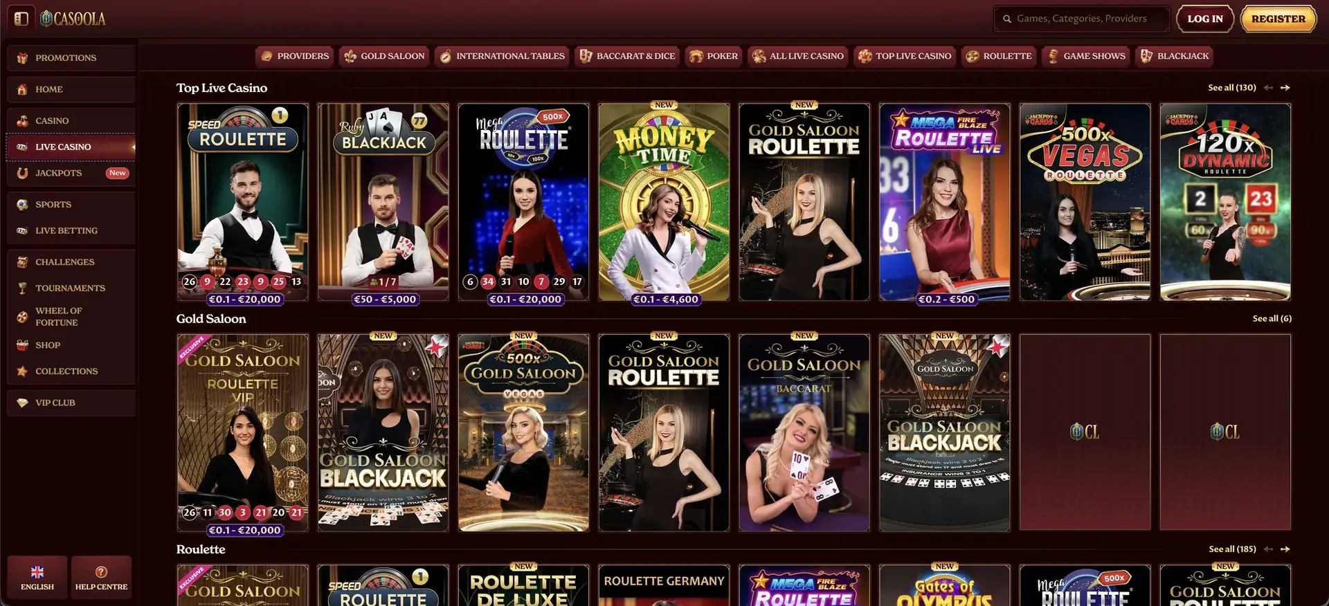 Live Casino bei Casoola